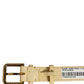 Dolce & Gabbana Beige Embossed Leather Gold Buckle Belt Strap Bracelet