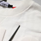 Dolce & Gabbana White Embossed Logo Cotton Crew Neck Sweater