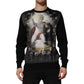 Dolce & Gabbana Black Cashmere Cherub Print Baroque Sweater