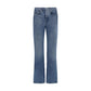 Off-White Blue Cotton Straight-Leg Jeans