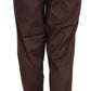 Just Cavalli Brown High Waist Tapered Formal Trousers Pants