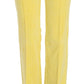 Just Cavalli Yellow Corduroy Mid Waist Straight Trousers Pants