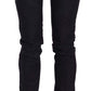 Just Cavalli Black Cotton Low Waist Skinny Denim Pants
