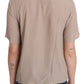 Dolce & Gabbana Beige Crew Neck Short Sleeve Blouse