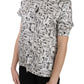 Dolce & Gabbana Trumpet Print Button Front Silk Top Blouse