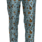 Dolce & Gabbana Blue Musical Instruments Print Tapered Pants