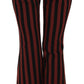 Dolce & Gabbana Black Amaranth Stripe Cropped Flared Pants