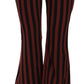 Dolce & Gabbana Black Amaranth Stripe Cropped Flared Pants
