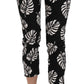 Dolce & Gabbana Black Palm Leaf Print Skinny Pants