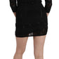 John Richmond Black Silk Sequined Mini Shift Gown