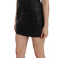 John Richmond Black Leather Studded Mini Shift Dress