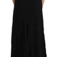 John Richmond Black Crystal Leather Gown Flare Dress