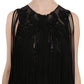 John Richmond Black Silk Beaded Sequined Sheer Dress