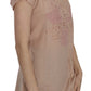 PINK MEMORIES Pink Cream Lace Short Sleeve Shirt Top Cotton Blouse