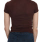 Exte Brown Hearts Short Sleeve Casual T-shirt Top