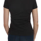 Exte Black Hearts Print Short Sleeve Casual Shirt Top
