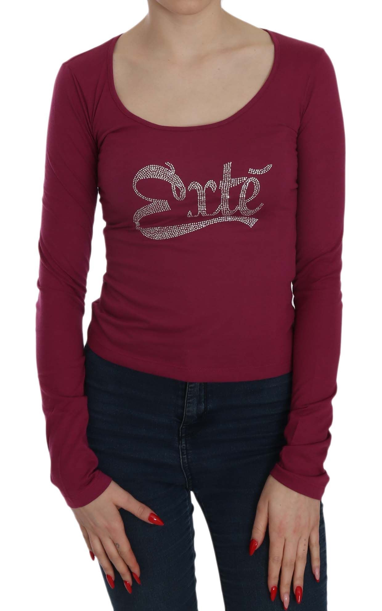 Exte Crystal Embellished Long Sleeve Casual Top
