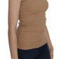 PINK MEMORIES Beige Sleeveless Spaghetti Strap Tank Blouse