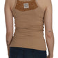 PINK MEMORIES Beige Sleeveless Spaghetti Strap Tank Blouse
