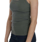 PINK MEMORIES Green Sleeveless Spaghetti Tank T-Shirt Blouse