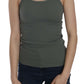 PINK MEMORIES Green Sleeveless Spaghetti Tank T-Shirt Blouse
