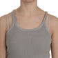 PINK MEMORIES Grey Sleeveless Spaghetti Strap Shirt