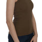 PINK MEMORIES Brown Sleeveless Spaghetti Strap Blouse Top