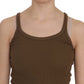 PINK MEMORIES Brown Sleeveless Spaghetti Strap Blouse Top