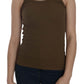 PINK MEMORIES Brown Sleeveless Spaghetti Strap Blouse Top