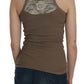 PINK MEMORIES Brown Sleeveless Spaghetti Strap Top