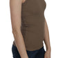 PINK MEMORIES Brown Sleeveless Spaghetti Strap Top