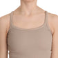 PINK MEMORIES Brown Sleeveless Spaghetti Strap Top Blouse