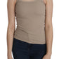 PINK MEMORIES Brown Sleeveless Spaghetti Strap Top Blouse