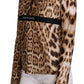 Roberto Cavalli Brown Round Neck Leopard Women Top Blouse