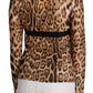 Roberto Cavalli Brown Round Neck Leopard Women Top Blouse