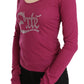 Pink Exte Crystal Embellished Long Sleeve Top