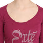 Pink Exte Crystal Embellished Long Sleeve Top