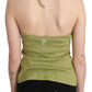 GF Ferre Green Halter Cotton Sleeveless Casual Tank Top Blouse