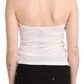 GF Ferre White Halter Cotton Sleeveless Casual Tank Top Blouse