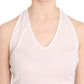 GF Ferre White Halter Cotton Sleeveless Casual Tank Top Blouse