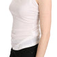 GF Ferre White Halter Cotton Sleeveless Casual Tank Top Blouse