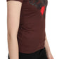 Exte Brown Hearts Printed Round Neck T-shirt Top