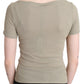 GF Ferre Gray 100% Nylon Short Sleeve Casual Tank Top Blouse