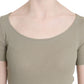 GF Ferre Gray 100% Nylon Short Sleeve Casual Tank Top Blouse