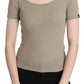 GF Ferre Gray 100% Nylon Short Sleeve Casual Tank Top Blouse