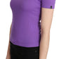 GF Ferre Purple 100% Polyester Short Sleeve Top  Blouse