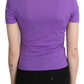 GF Ferre Purple 100% Polyester Short Sleeve Top  Blouse