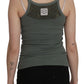 PINK MEMORIES Green Spaghetti Strap Slim Fit Casual Tank Top Blouse