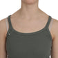 PINK MEMORIES Green Spaghetti Strap Slim Fit Casual Tank Top Blouse