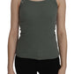 PINK MEMORIES Green Spaghetti Strap Slim Fit Casual Tank Top Blouse